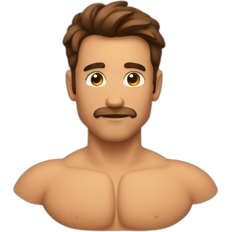 Beau gosse musclé brun emoji