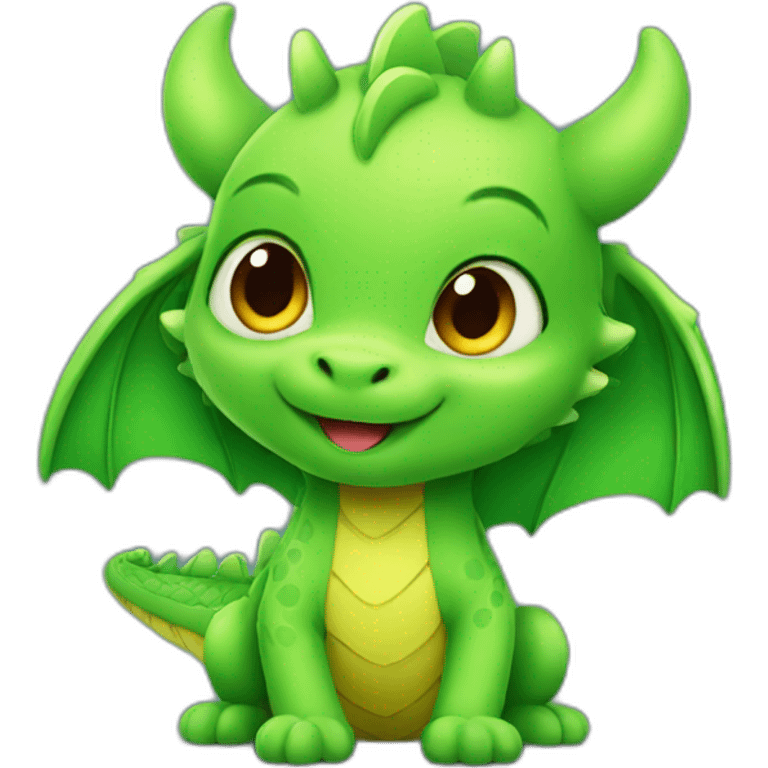 Cute green little dragon emoji