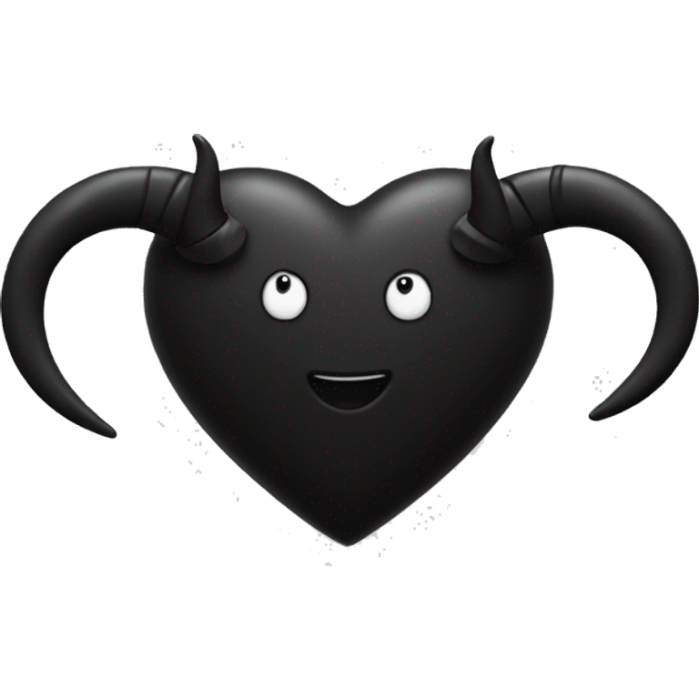 Black heart with small black horns and tail emoji