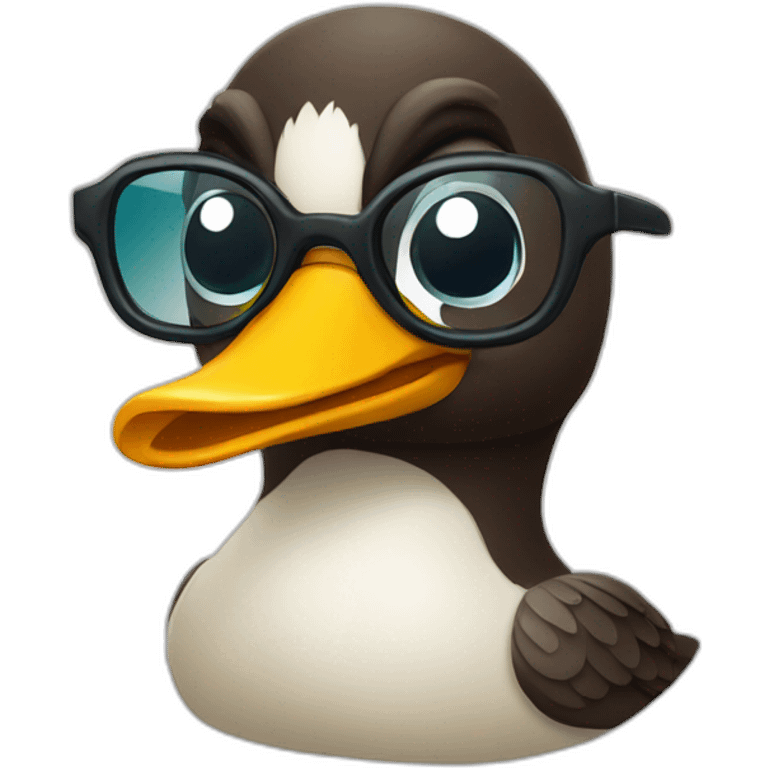 Pato con lentes emoji