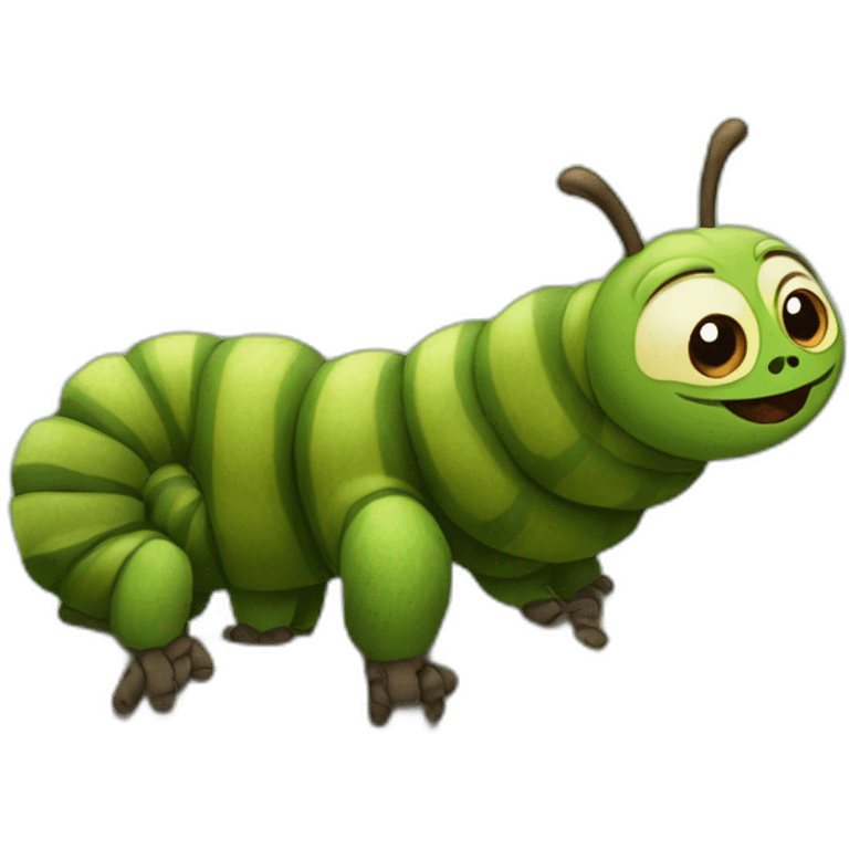 Caterpillar ridden by a sloth emoji