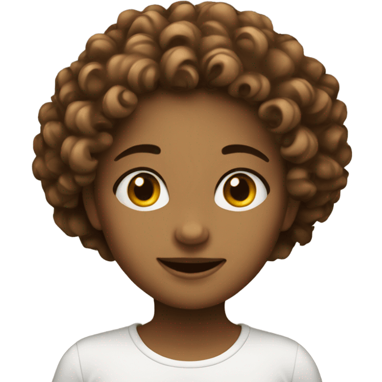 Curly head girl brown  emoji