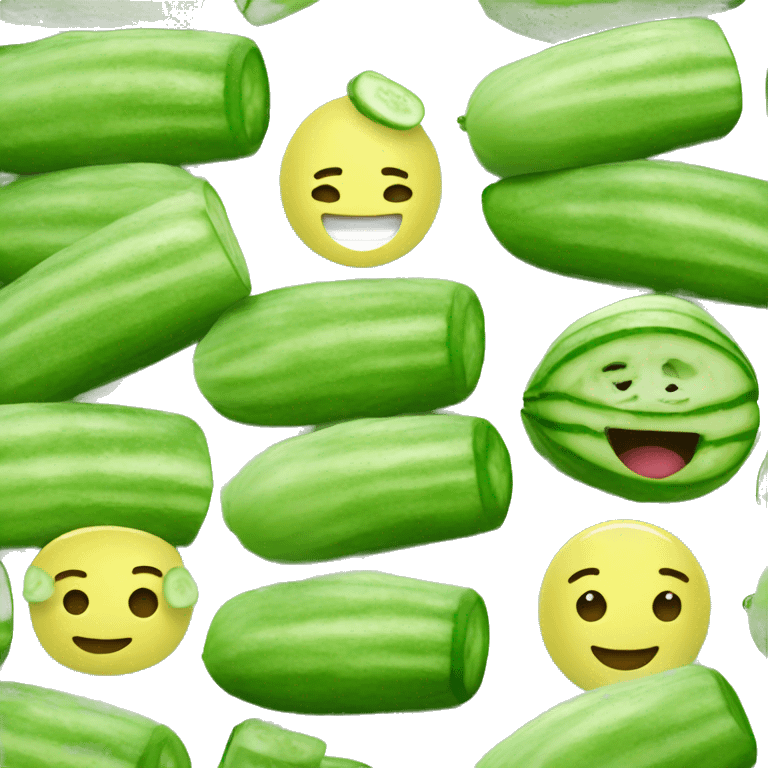 Smiley spa wearing cucumbers  emoji