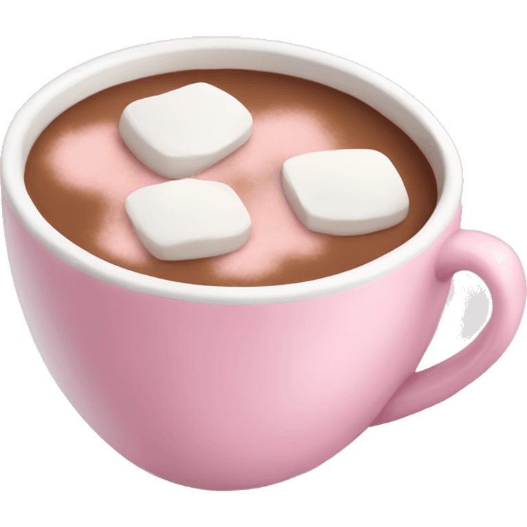 Light pink hot coco with marshmallows emoji