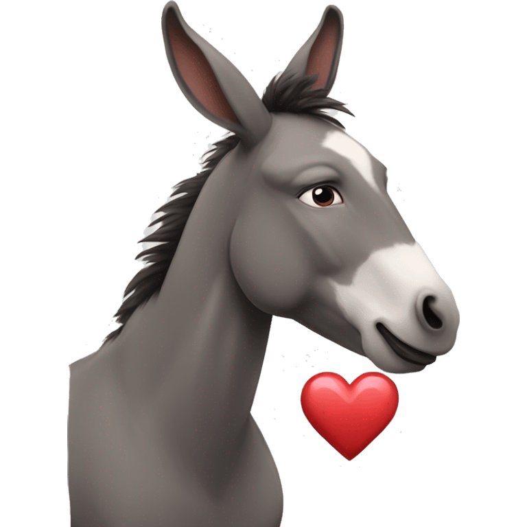 Aesthetic donkey with a heart. emoji