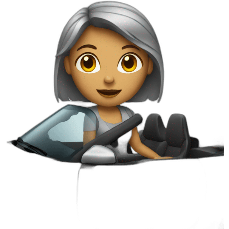 Woman drive grey car emoji