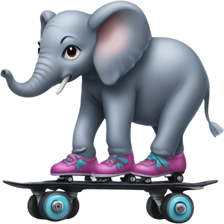 Elephant on roller skates  emoji