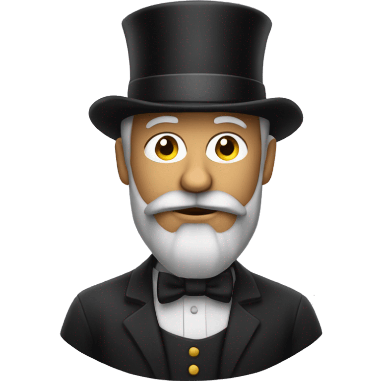 thinking wearing top hat and beard emoji