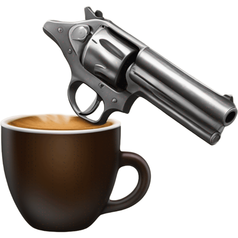 Coffee with a gun emoji