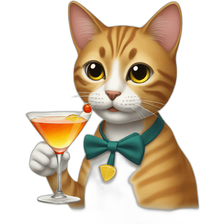 cat drinking a martini emoji