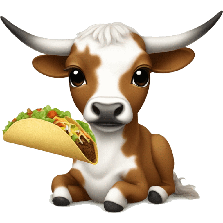 baby longhorn eating taco   emoji