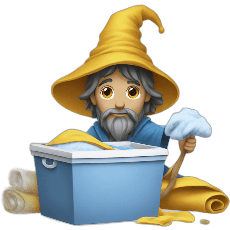 A wizard doing laundry emoji