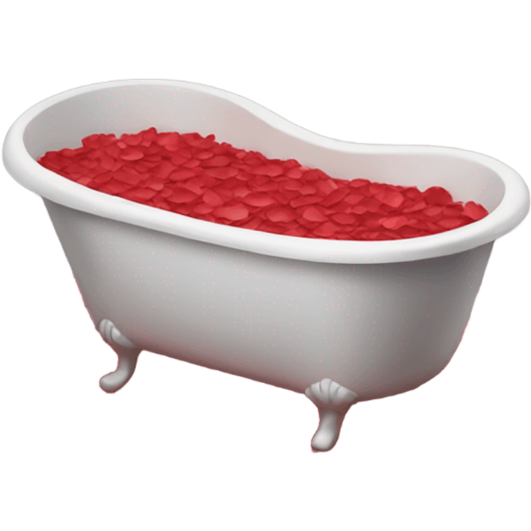 Tub with rose petals red emoji