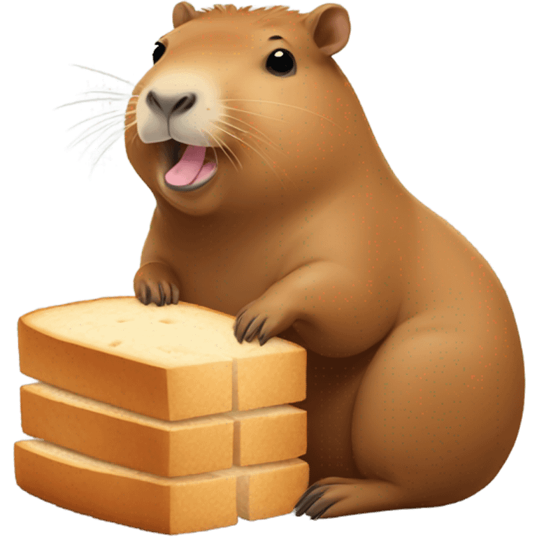 Happy Capybara with bread emoji