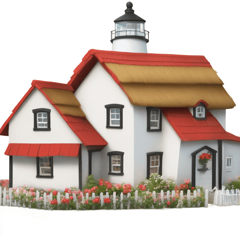 Cottage next to lighthouse  emoji