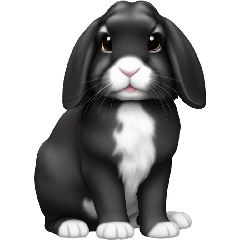 holland lop black rabbit  emoji