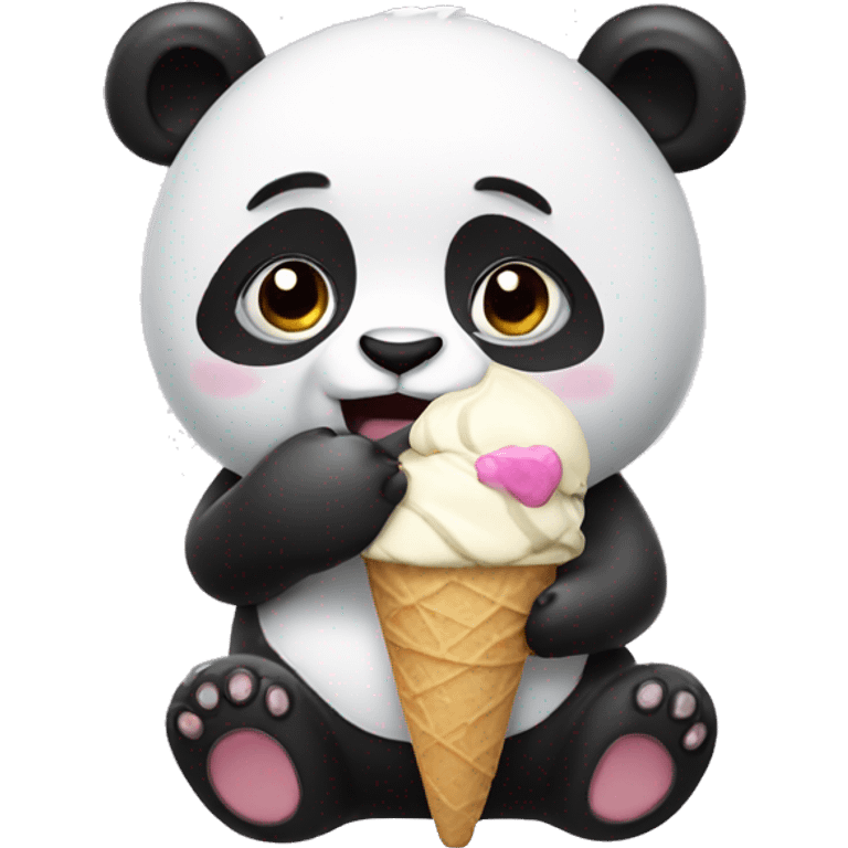 Panda eating ice cream emoji