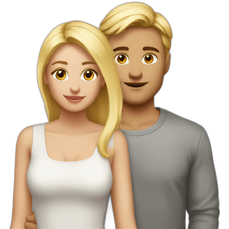 Couple mixte blonde et metisse  emoji