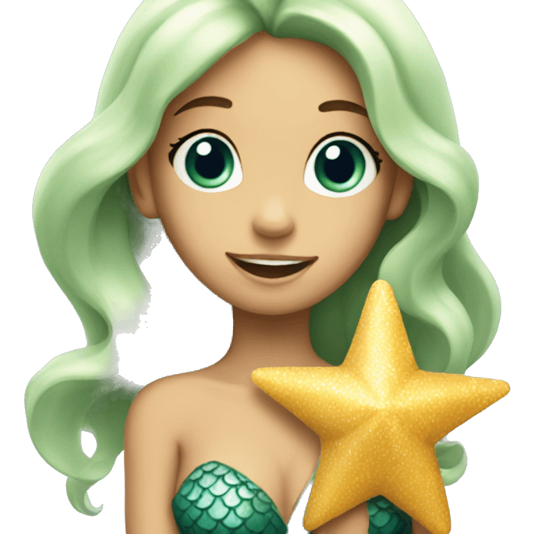 a mermaid holding a star emoji