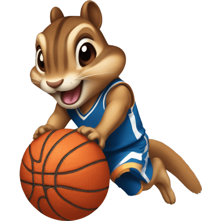 A chipmunk dunking a basketball  emoji