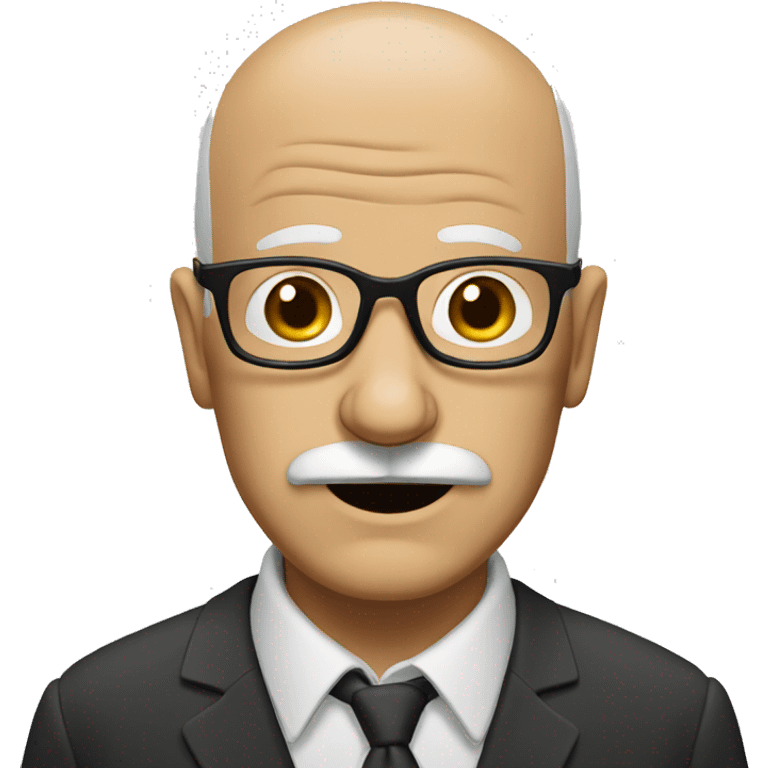 Old bald man glasses moustache  emoji