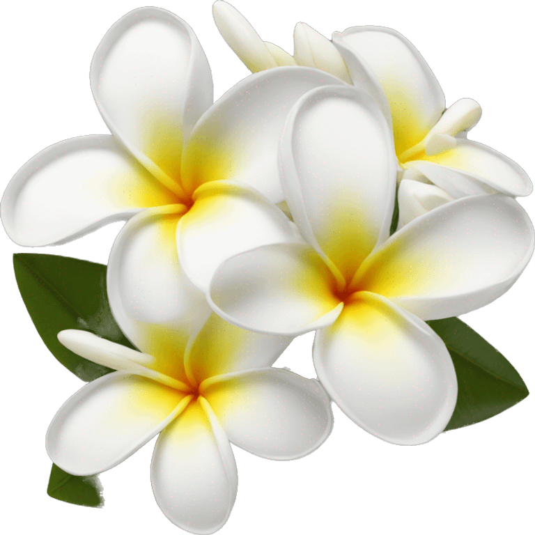 White and yellow frangipani flower emoji