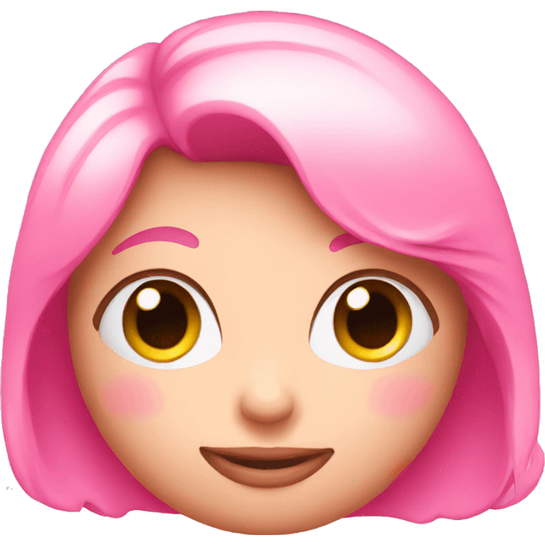 Pink emoji with mini love emoji