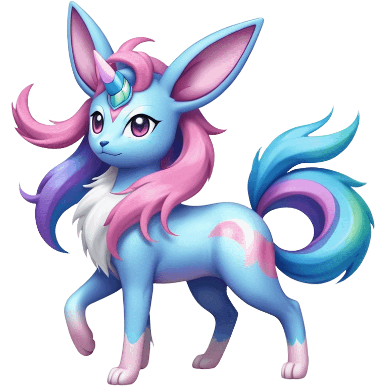 Colorful Sylveon-Suicune-hybrid emoji