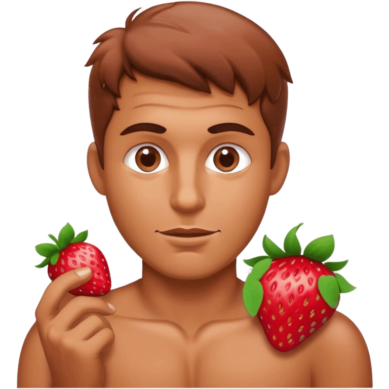 Hot man strawberry  emoji