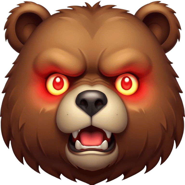 angry bear with glowing red eyes  emoji