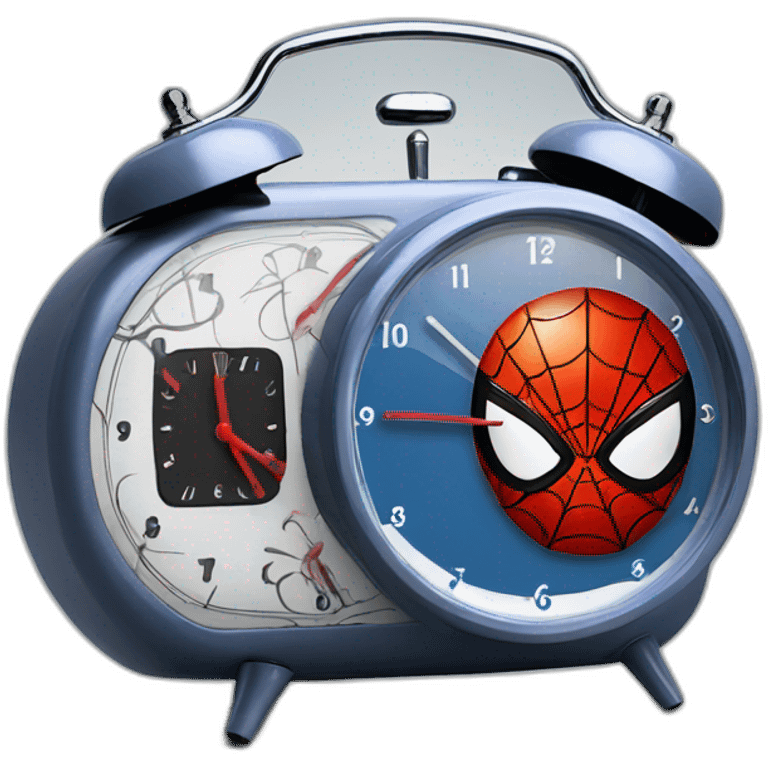 Funny spiderman modern alarm clock emoji