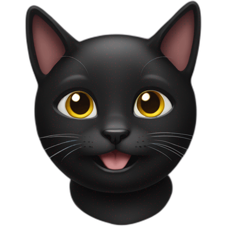 Black cat happy emoji