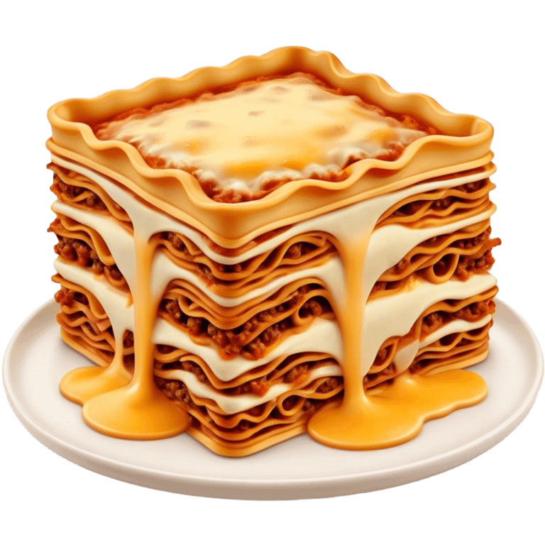 Cinematic Realistic Lasagne alla Bolognese Dish Emoji, depicted with layered pasta, rich meat sauce, and melted cheese rendered with exquisite detail and hearty, warm lighting. emoji