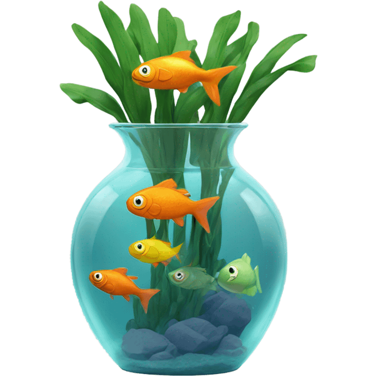 fishes in a clear vase  emoji