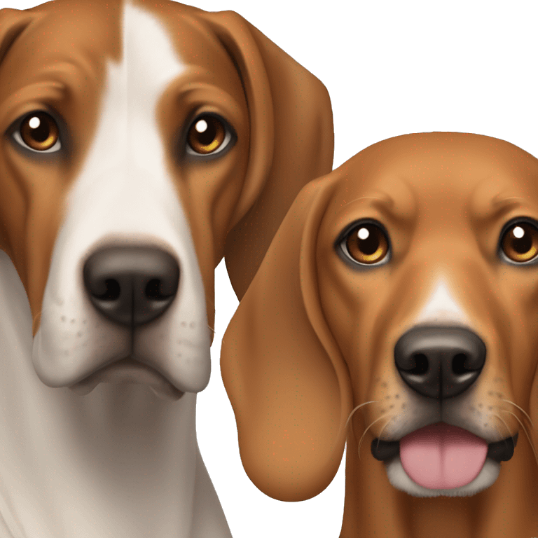 white male with long rainbow colored hair standing alongside a brown rhodesian ridgeback emoji