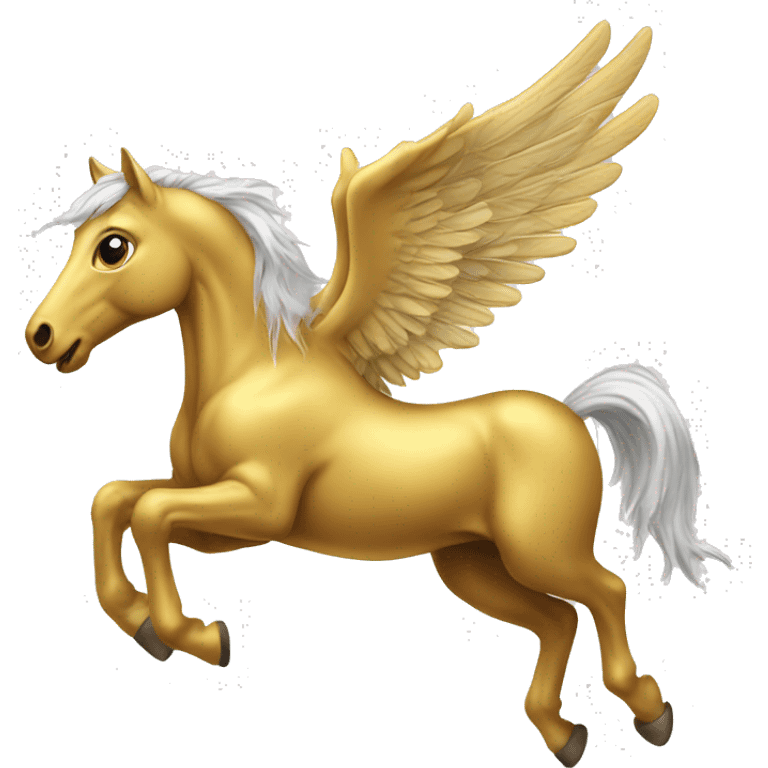 Flying horse of golden colour  emoji