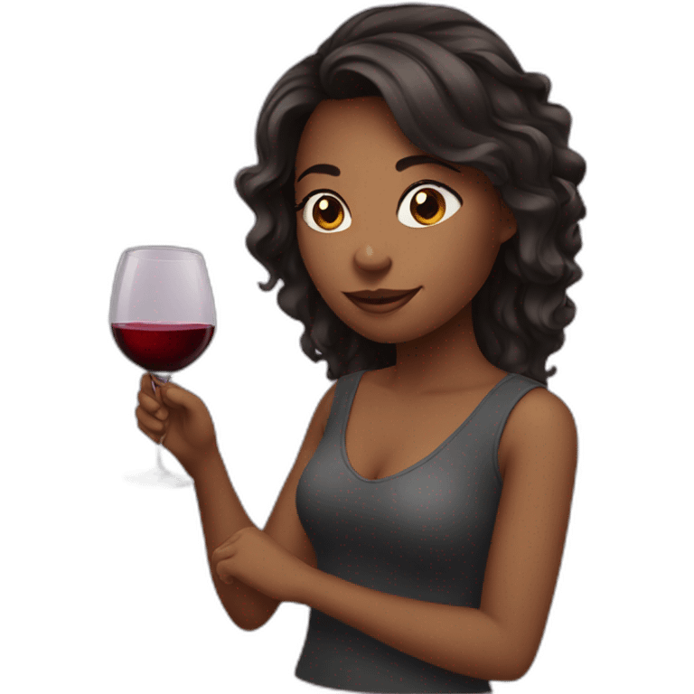 girls drink wine emoji