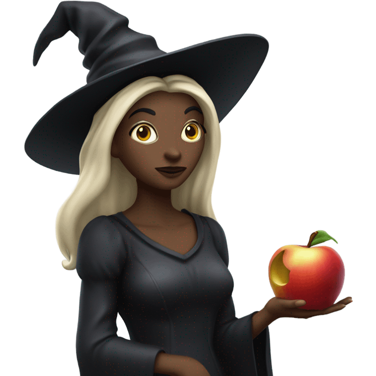 witch in Kitchen and apple poison emoji