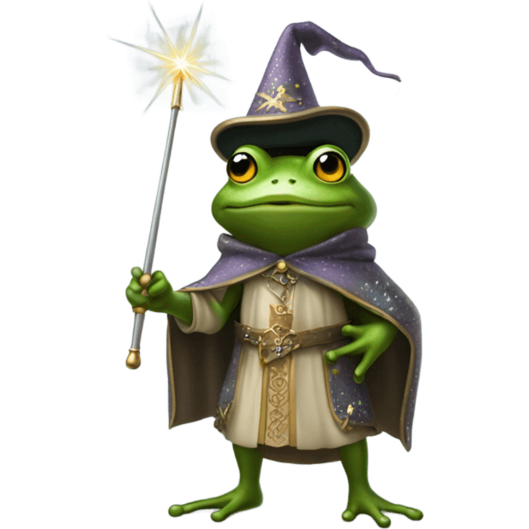 Medieval frog with a wand emoji