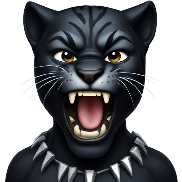 Black Panther growling emoji