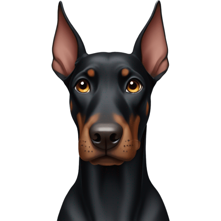 Black doberman dog without ears  emoji