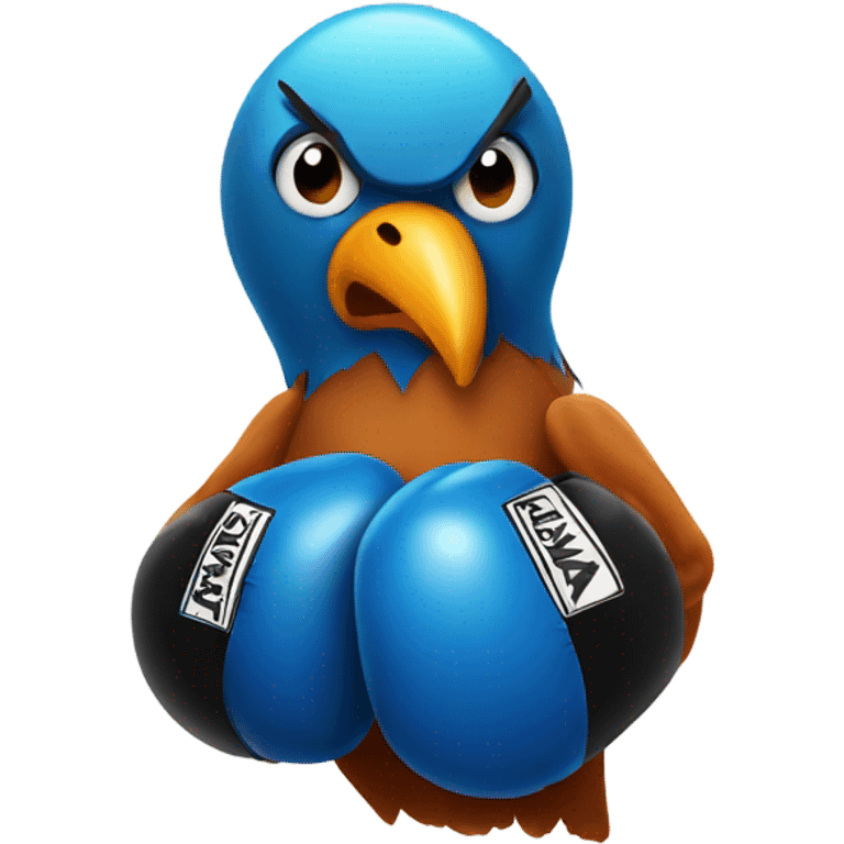 Bird with boxing gloves  emoji