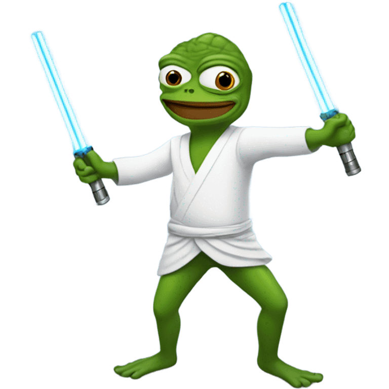 Pepe dancing with lightsabers emoji