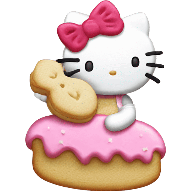 Hello kitty eating sugar cookie emoji