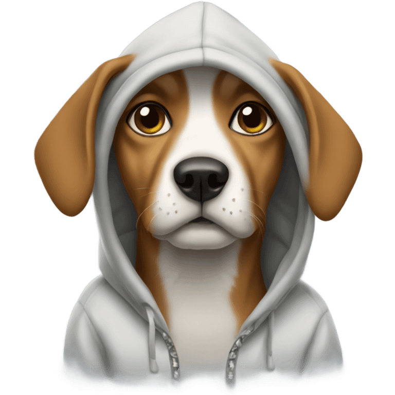 Dog wearing a hoodie emoji