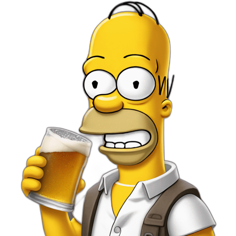 Homer Simpson Drink beer emoji