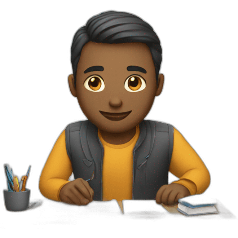 A guy working on his desk emoji