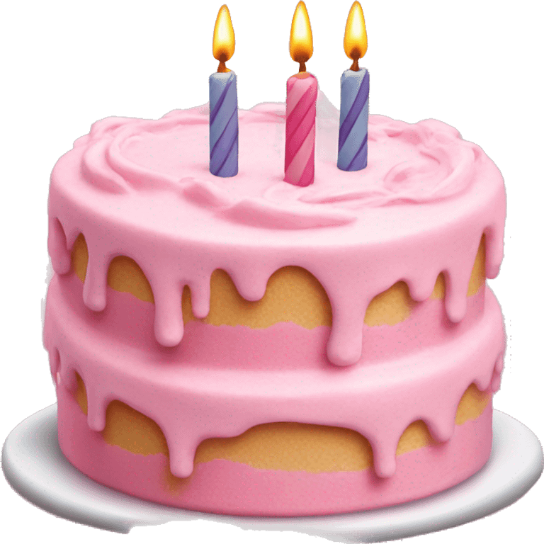 Birthday cake pink frosting emoji