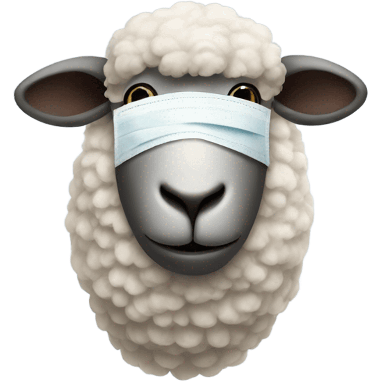 Sheep wearing a mask emoji