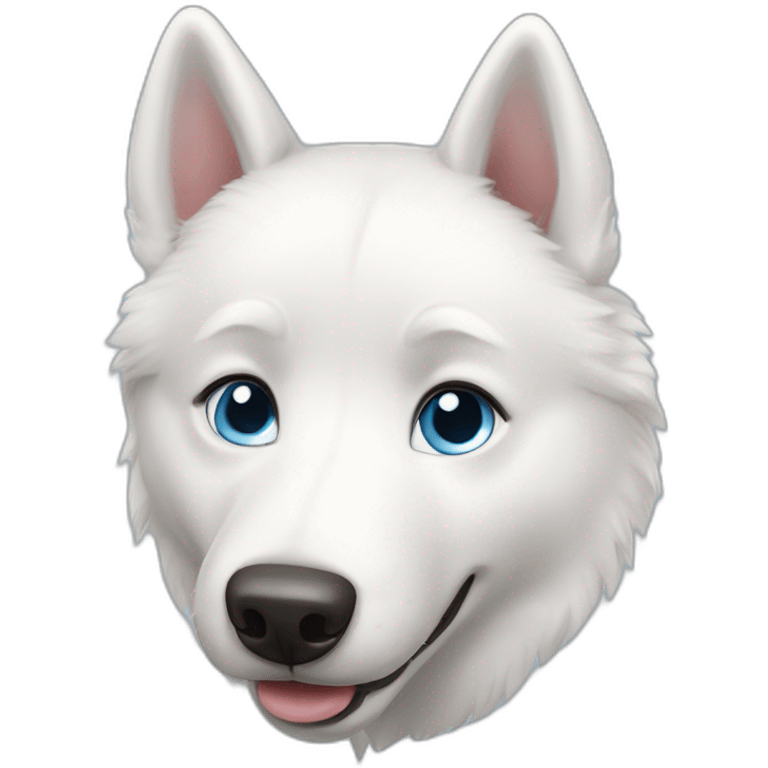 Happy White husky blue eyes short hairs emoji